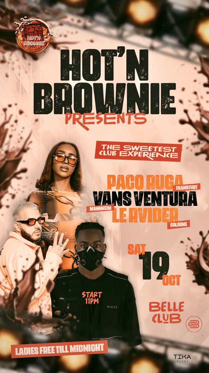Flyer: Hot'n Brownie · Presents