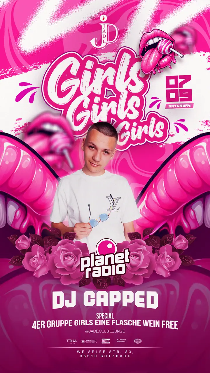 Flyer: Jade · Girls Girls Girls