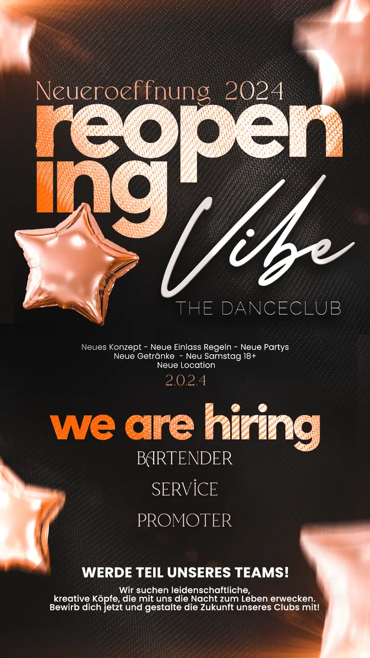 Flyer: Vibe · Reopening