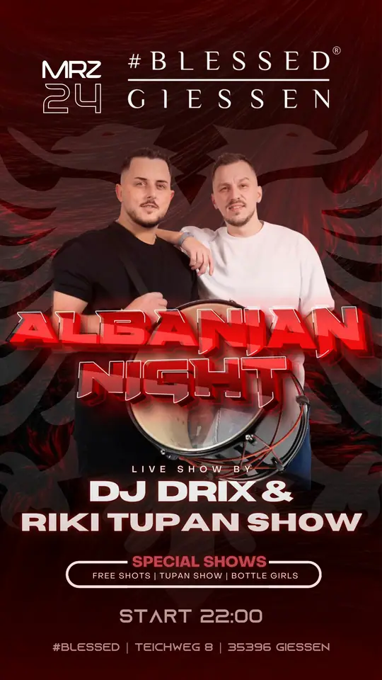Animierter Flyer: Albanien Night