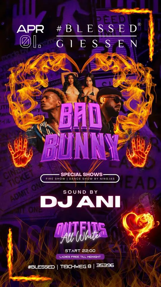 Animierter Flyer: Bad Bunny Night