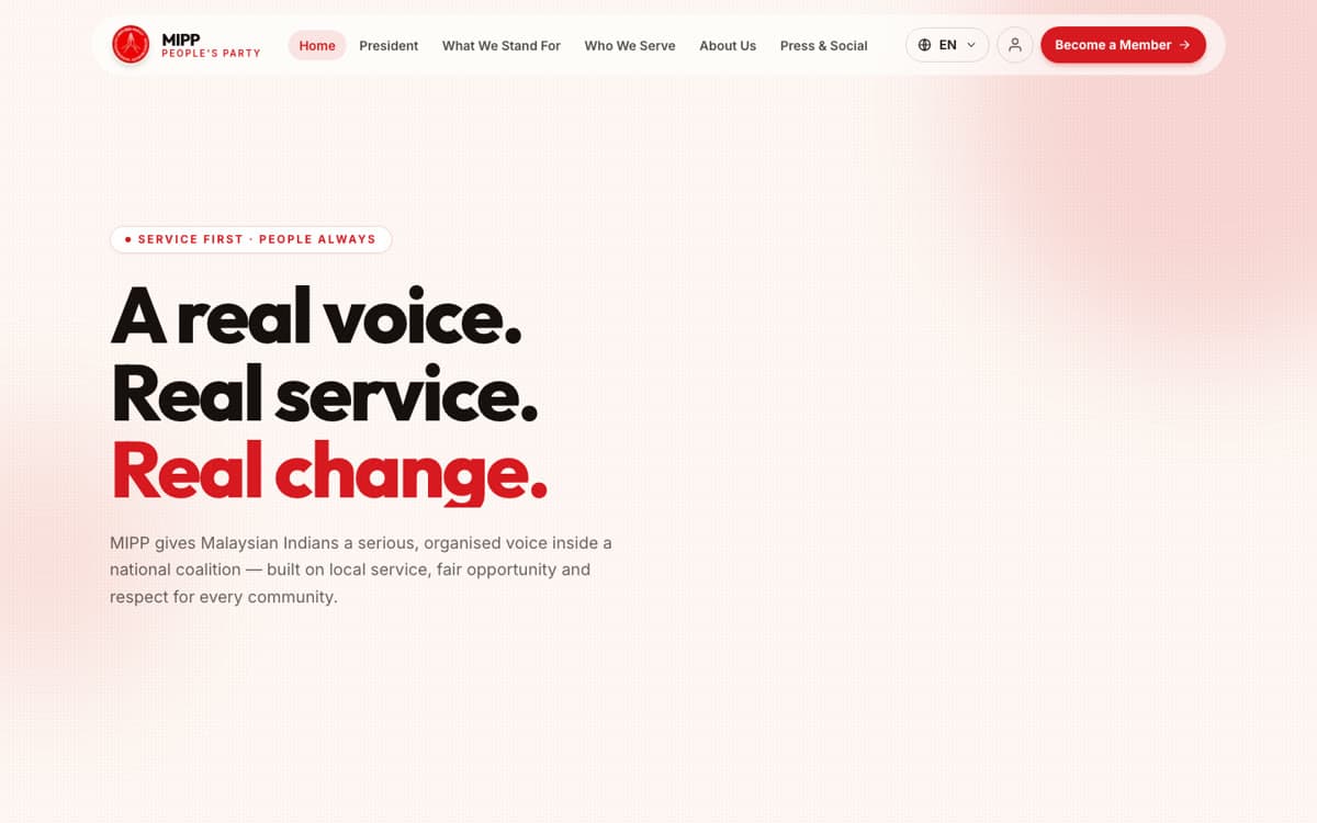 MIPP – Website für eine Partei (Demo) – Vorschau